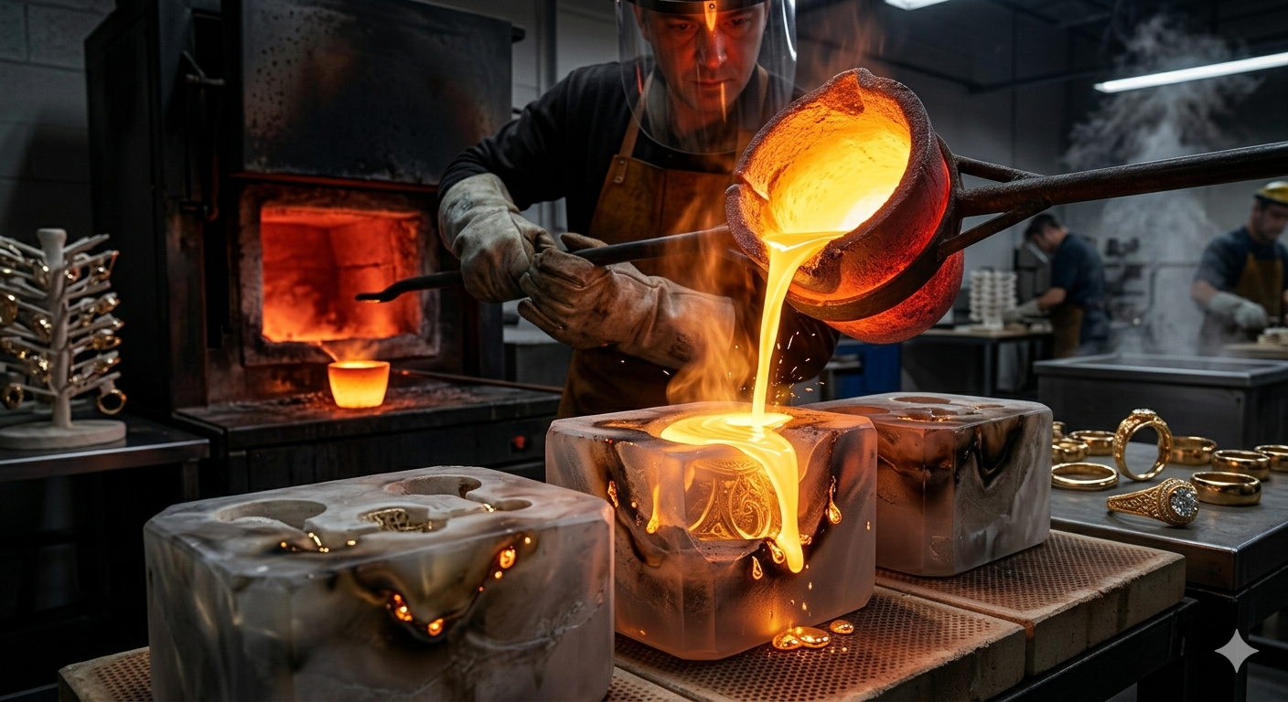Jewellery casting process visual