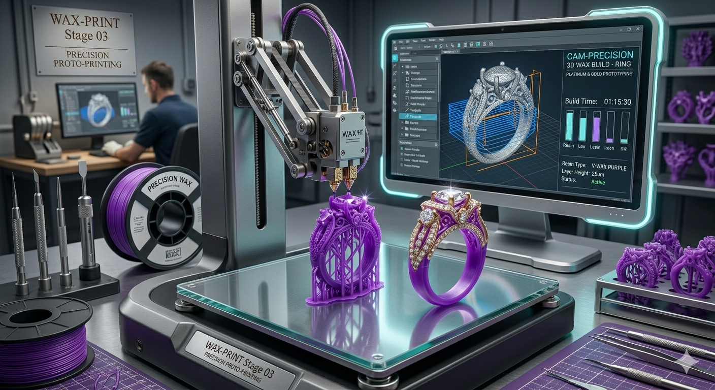 3D wax printing and CAM visual